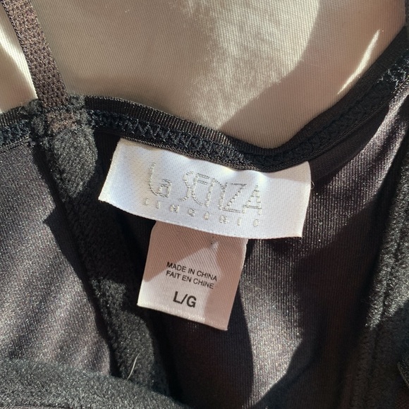 Vintage 90's black padded underwire lace up boned push up corset bustier top L - Picture 11 of 15